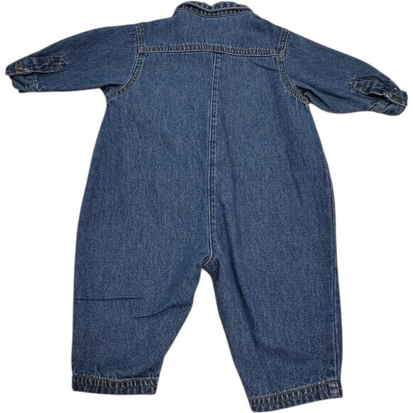 RARE Mickey & Co Disney 6-9 Mos Denim Long Sleeve Overalls Embroidered Mickey - Picture 3 of 14